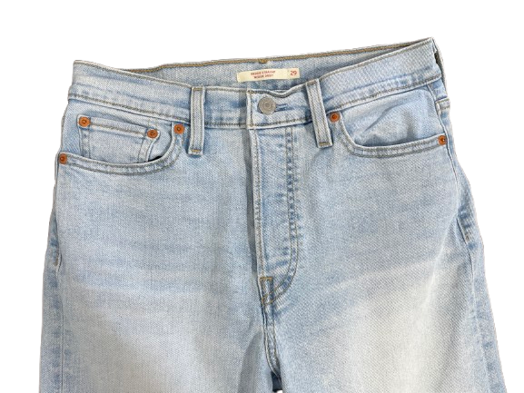 Levi’s Wedgie Straight light wash jeans tagged size 29 measures size 28