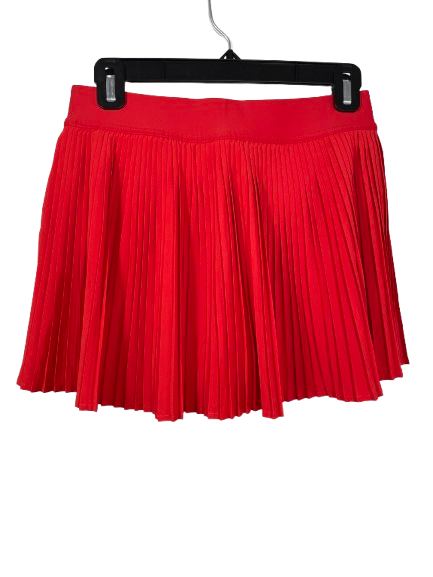 Lululemon orange high-rise pleated tennis skirt back view
