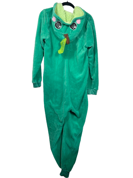 FunzieTime size large green avocado hooded one-piece costume back view