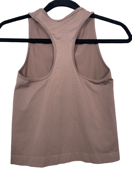 Gymshark women's size medium brown seamless racerback athletic tank top back view