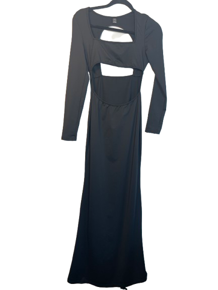 SHEIN black cutout long sleeve maxi dress size medium front view