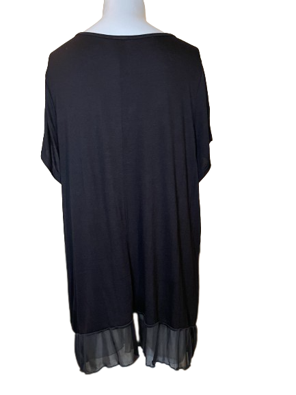 susan Lawrence back view black cardigan