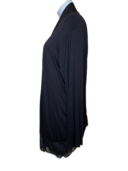 side view of black cardigan