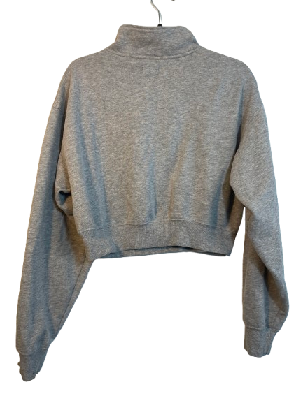 Ardene women's large grey cropped sweatshirt back