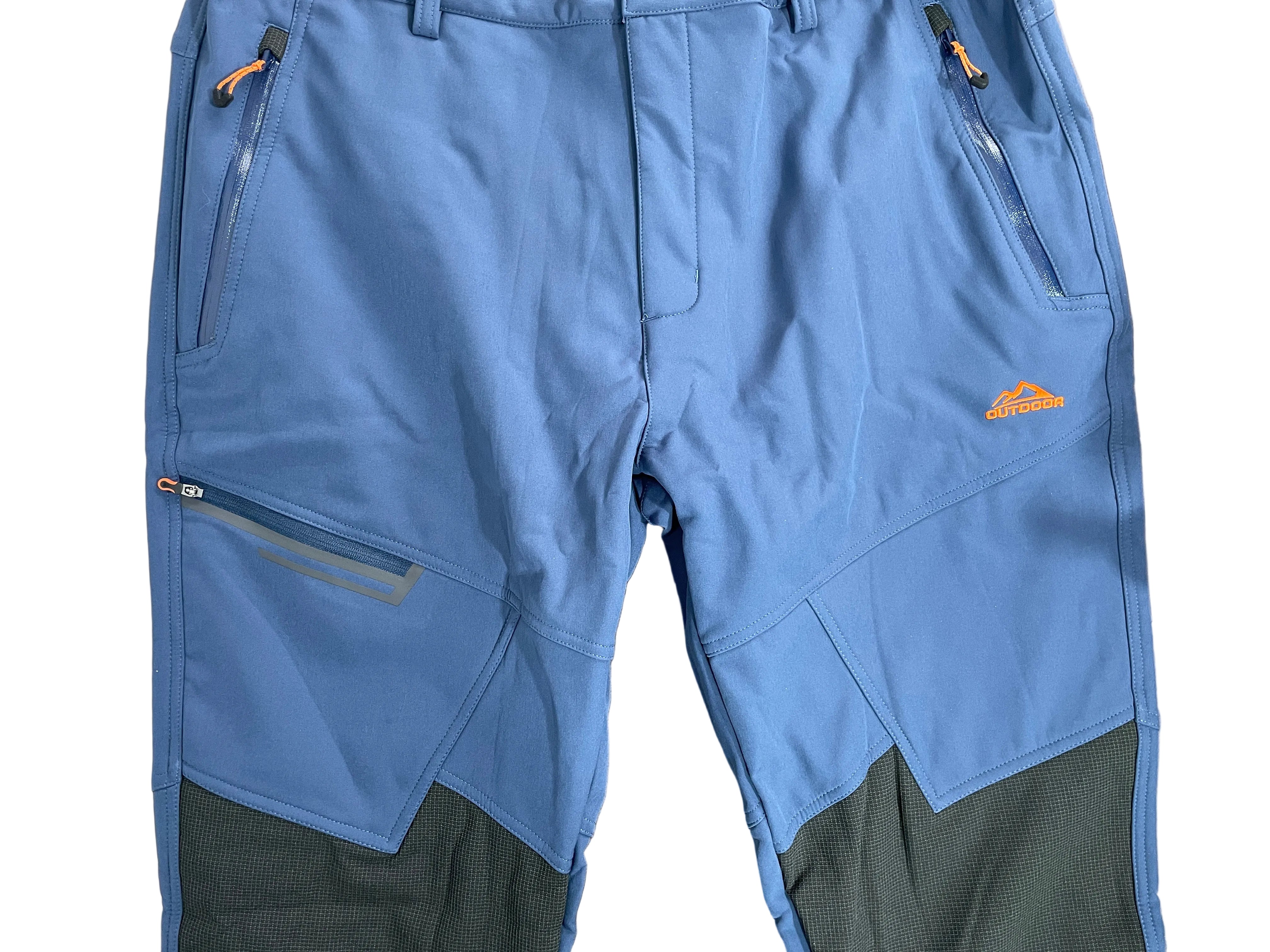 MAGCOMSEN blue fleece lined snow pants zippered pockets and reinforced knees