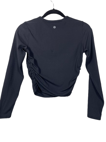 Lululemon All It Takes Ribbed Nulu Long-Sleeve Shirt black size 4 back view