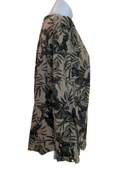 side view green botanical shirt
