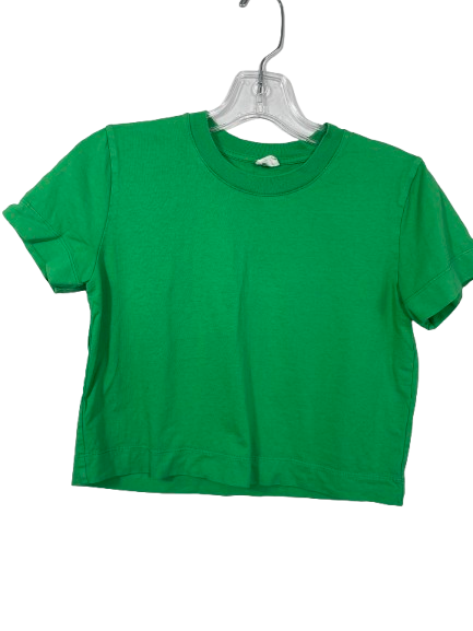 Wilfred Free Weekend T-Shirt green cropped crew neck size XS front