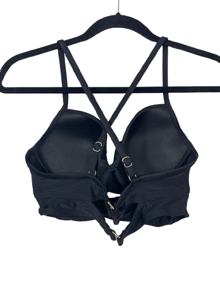 Time and Tru black bikini swim top adjustable cross back straps