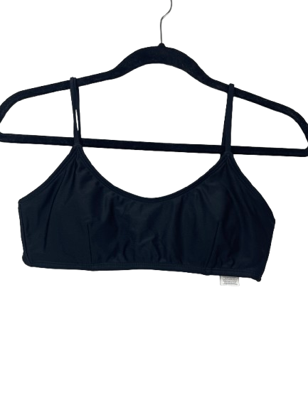Size Medium No Boundaries black scoop neck swim top front