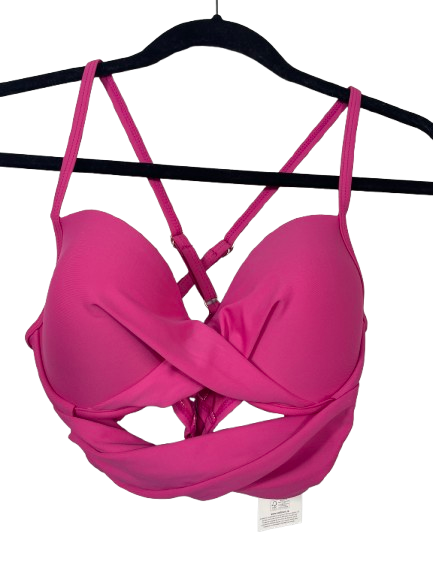 Size Small Time and Tru pink wrap front bikini swim top New With Tags