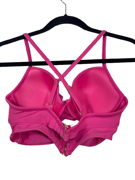 Time and Tru pink bikini swim top adjustable cross back straps