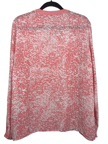 XL Kenneth Cole Select Coral Pink Abstract Print Blouse back
