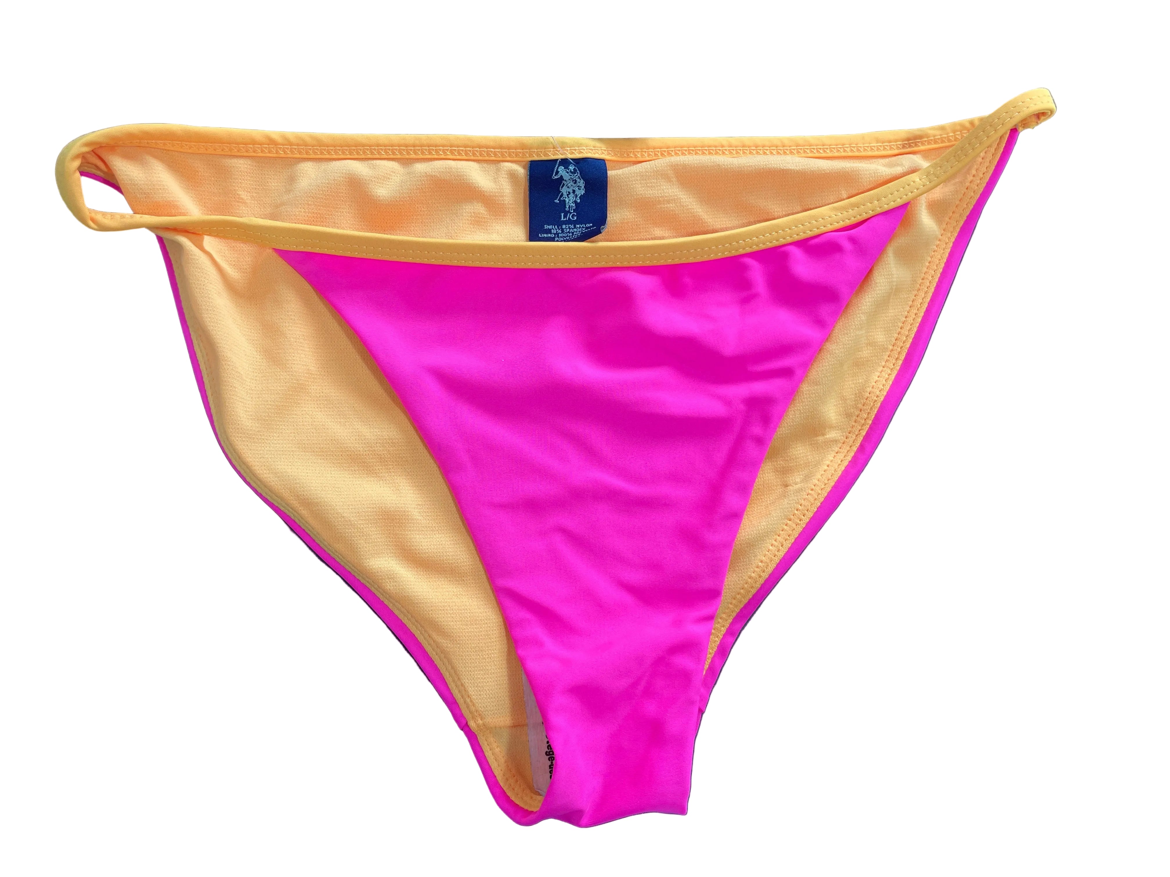 U.S. Polo Assn. Cyber Pink and yellow women's bikini bottom size Large