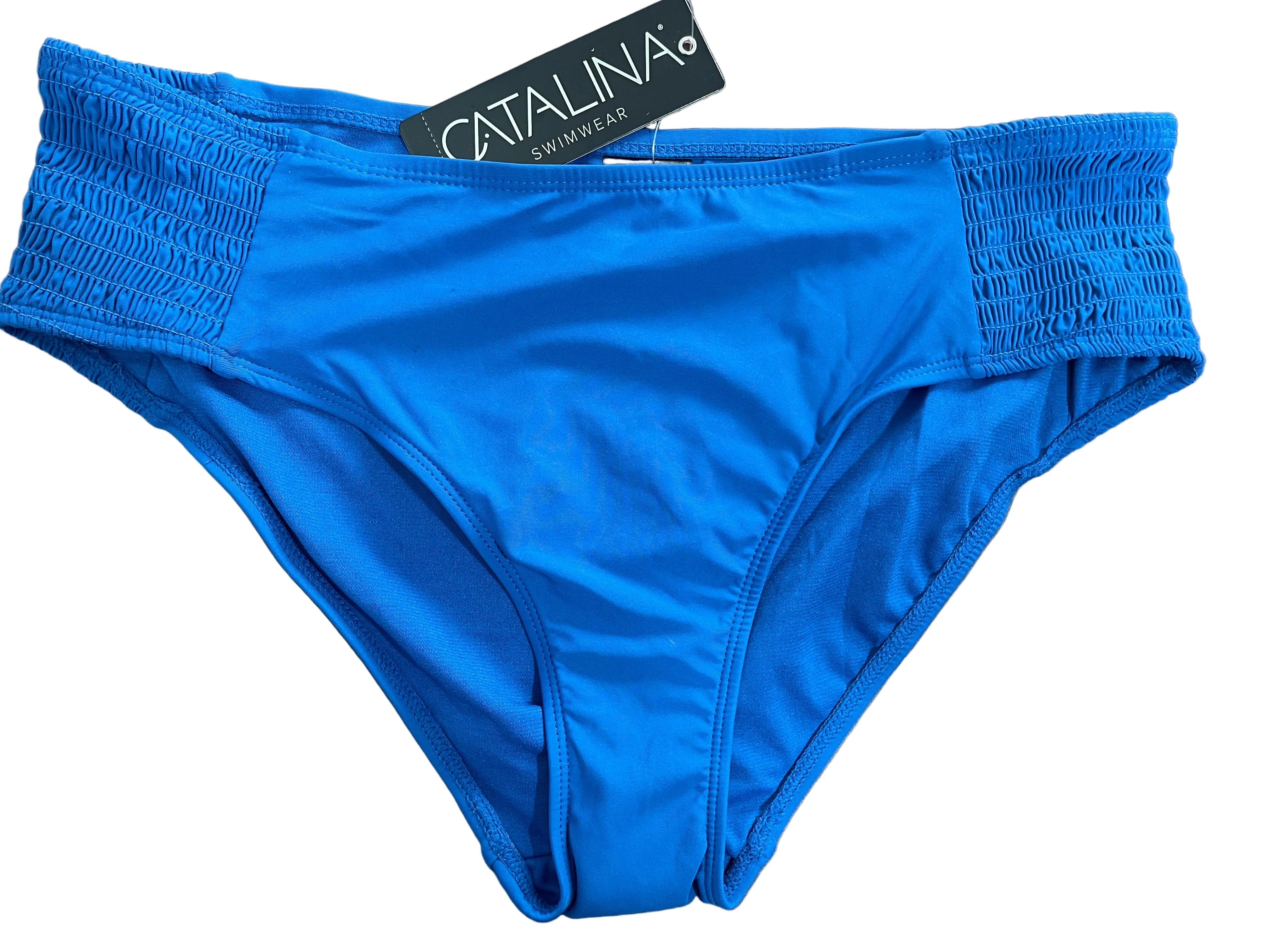 Catalina Blue Smocked Side Bikini Bottom New With Tags