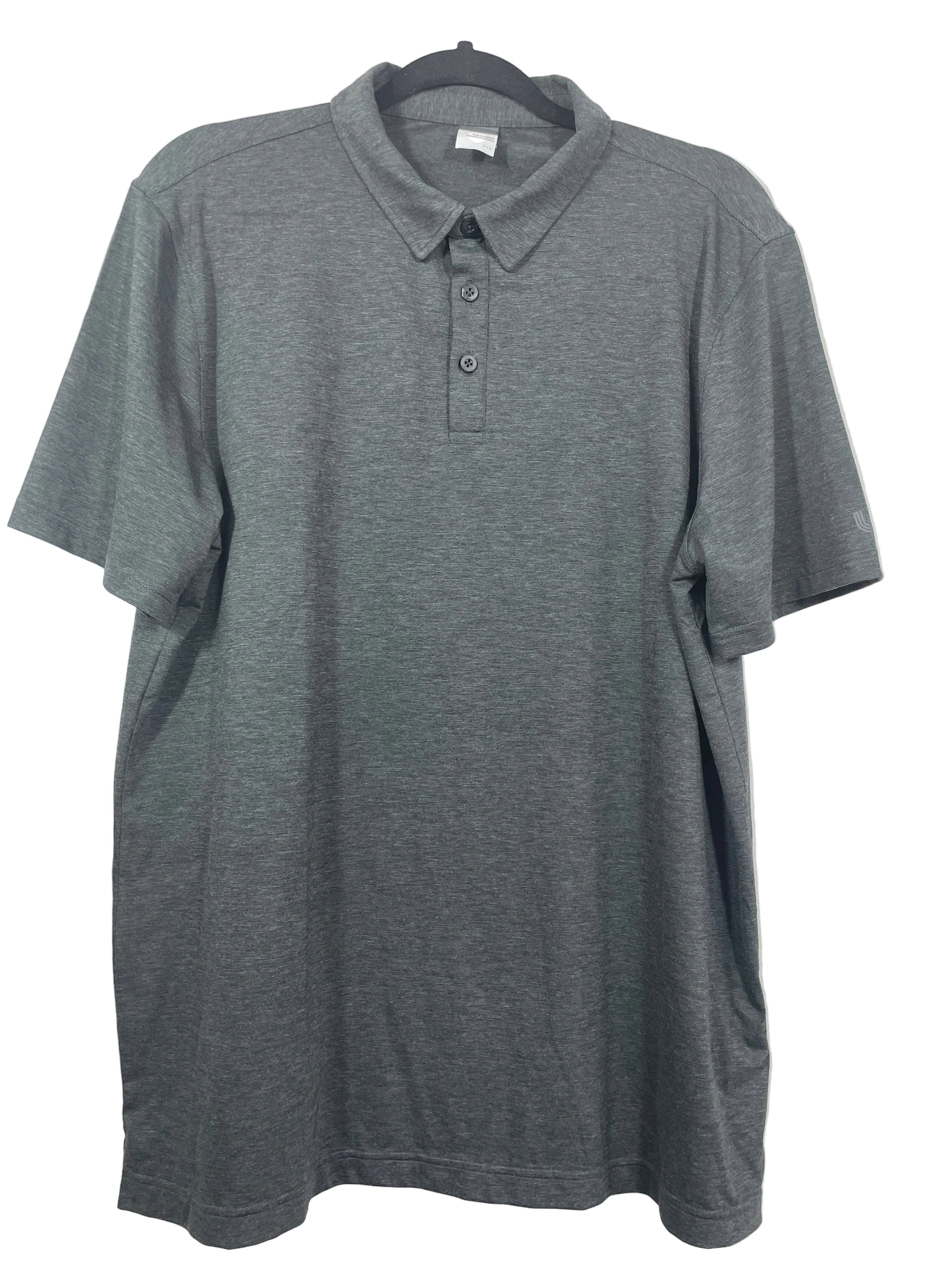 Lolë men's Large grey Active Polo shirt front