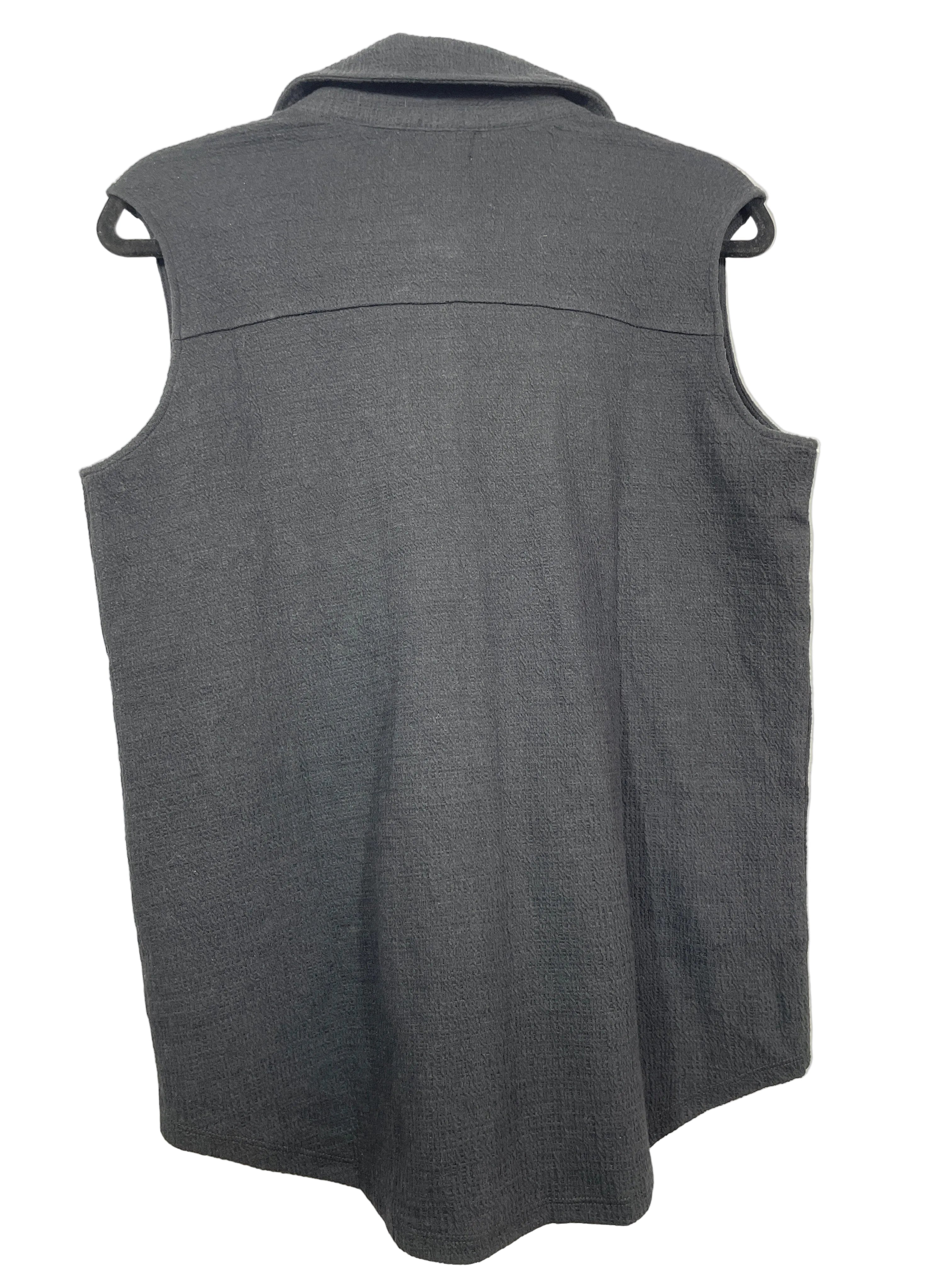 Kersh women’s Medium black sleeveless button-down shirt back