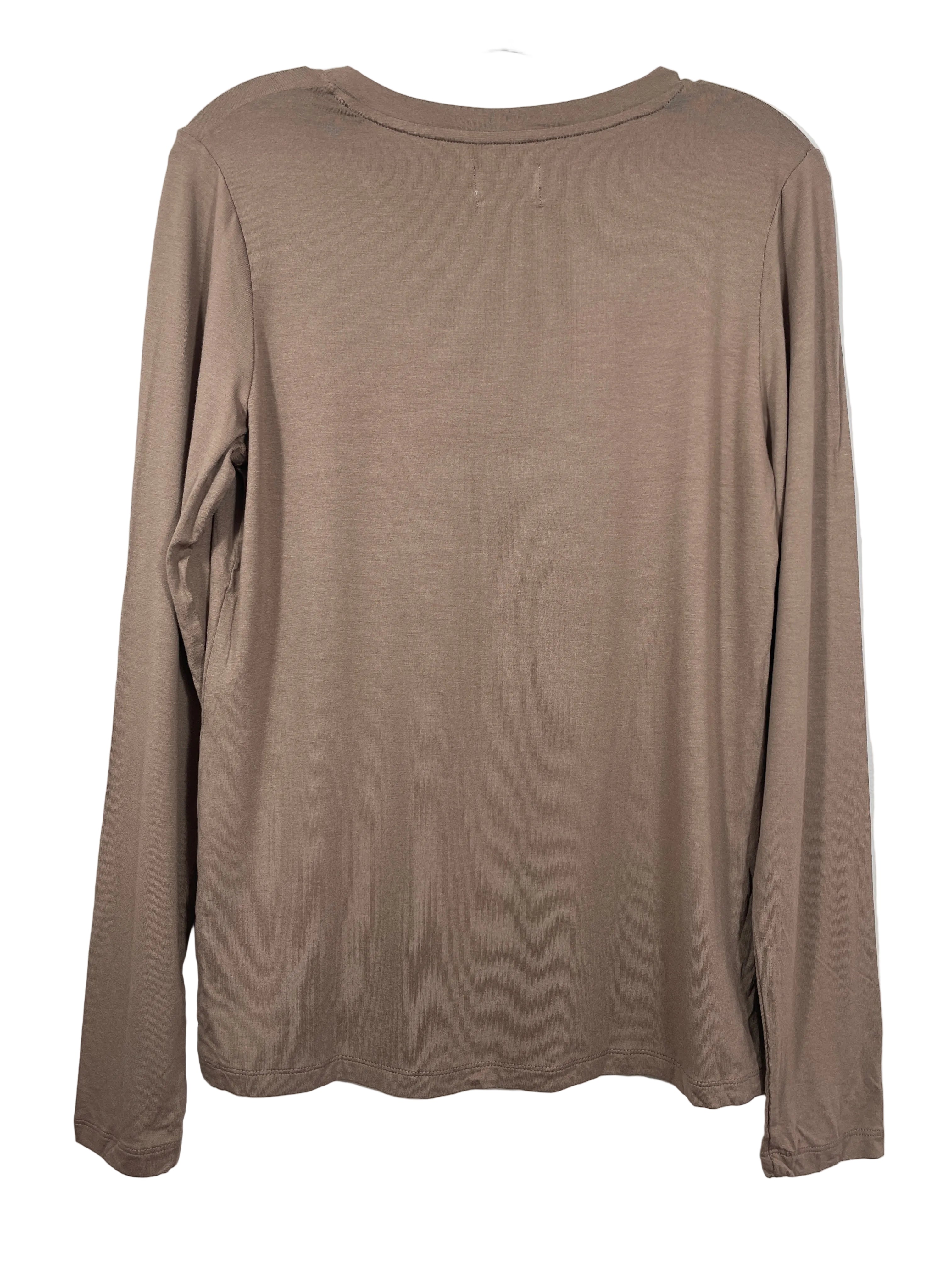 TKEES women’s Medium brown viscose blend long sleeve top back