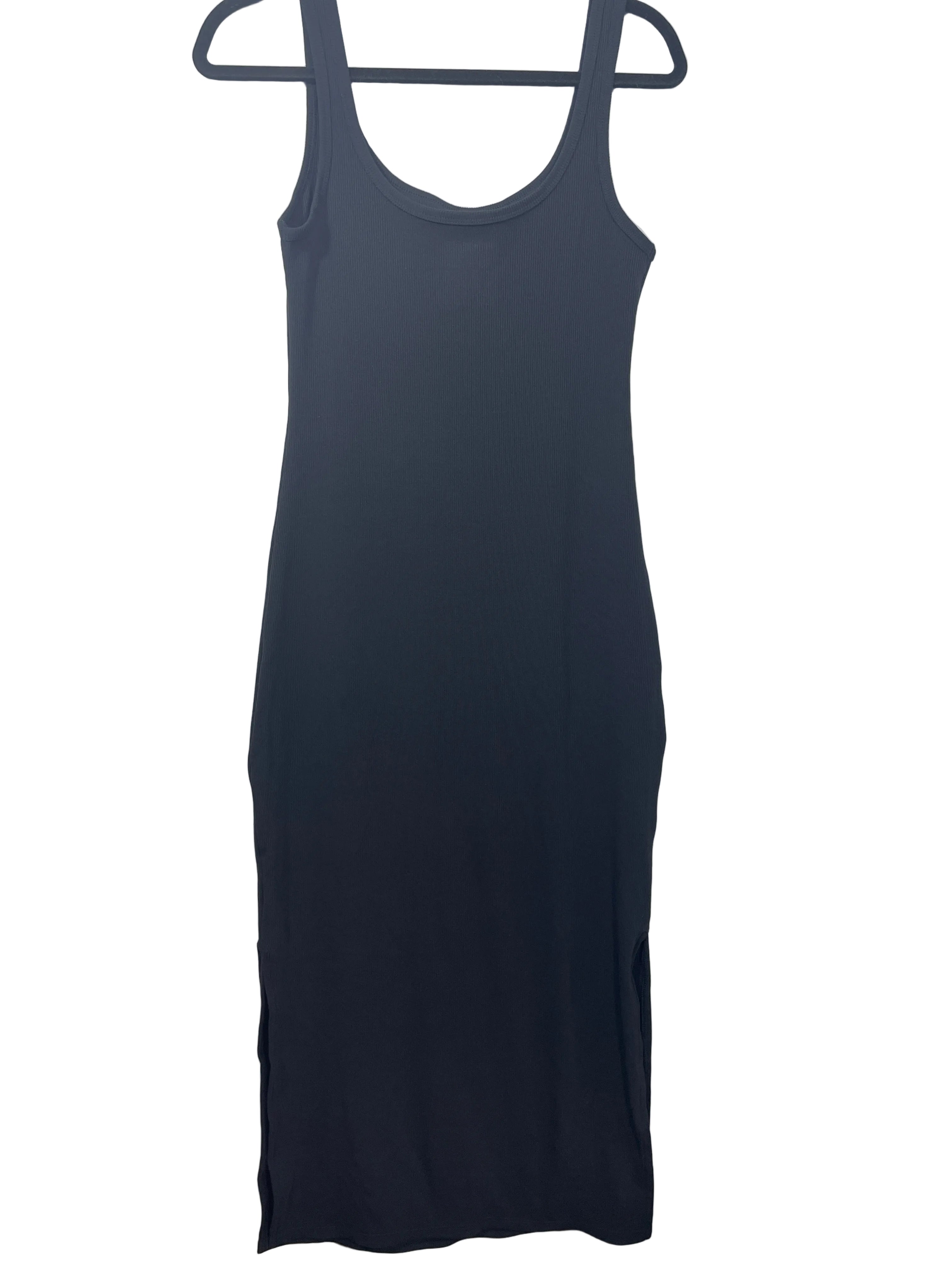 Frank And Oak Medium black tank dress full length with side slits