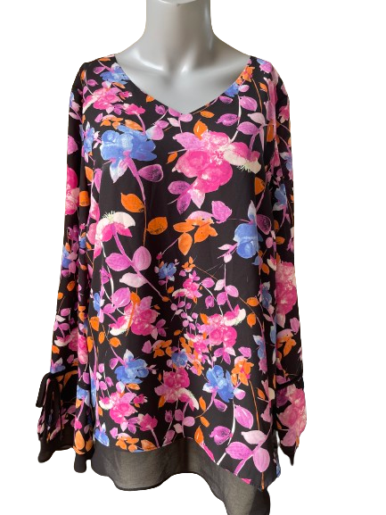 black floral blouse