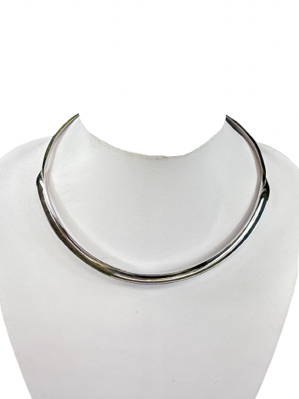Minimalist silver choker collar stamped 925