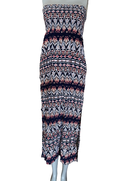 papillon aztec print tube dress