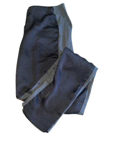 A pair of Drex Fable black grey leggings with an elastic waistband, displayed on a flat surface.