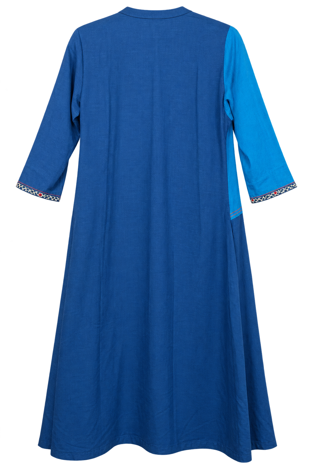 Morpankh women's size medium blue colour block longline jacket back view