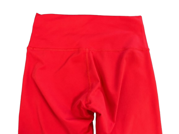 Lululemon orange high-rise leggings waistband detail