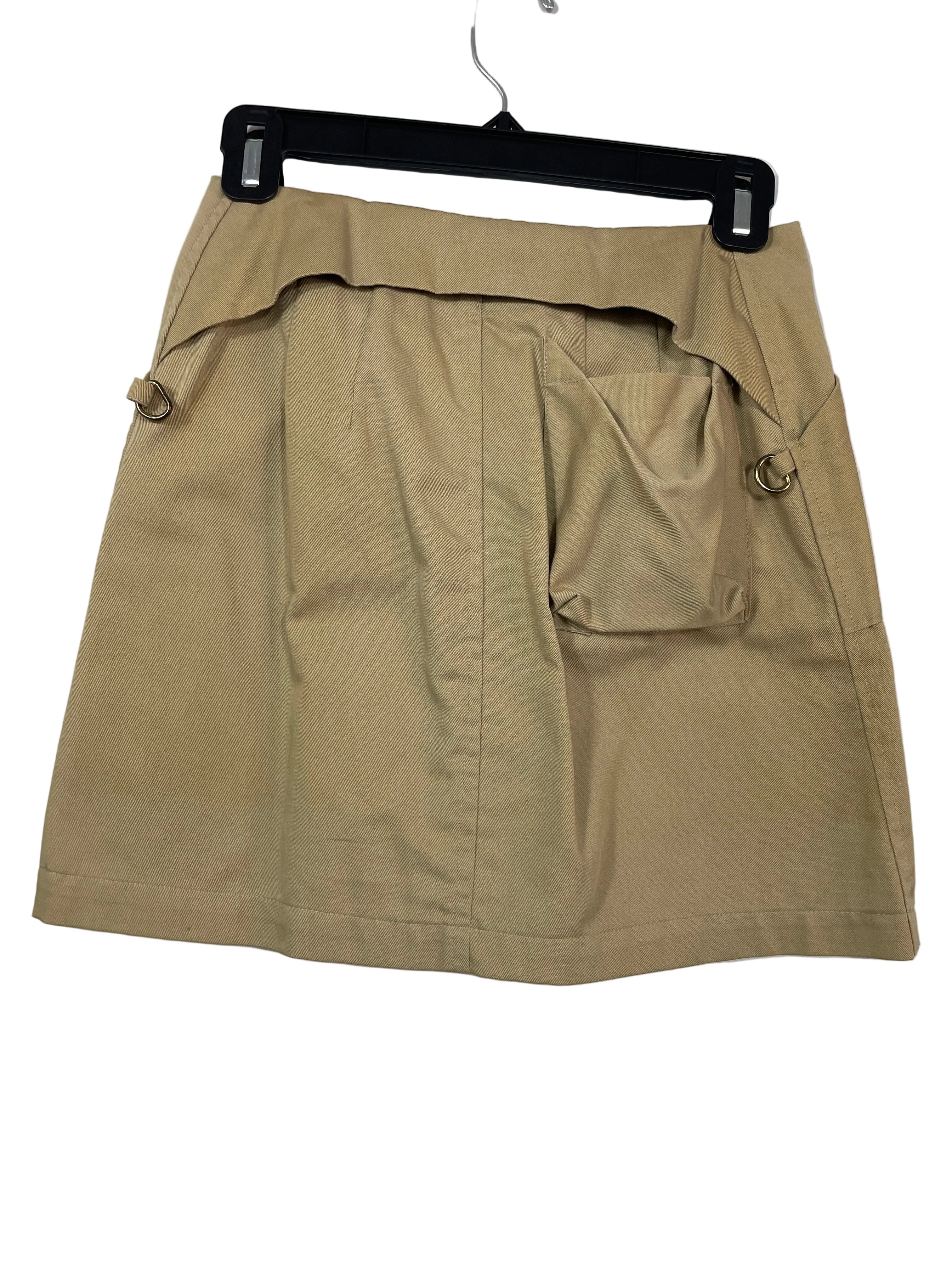 Al’Ni size 4 khaki utility mini skirt back D-ring details
