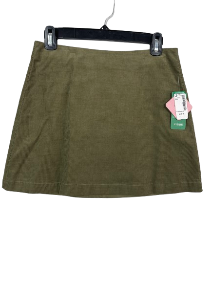 Twik by Simons size S olive green corduroy mini skirt front
