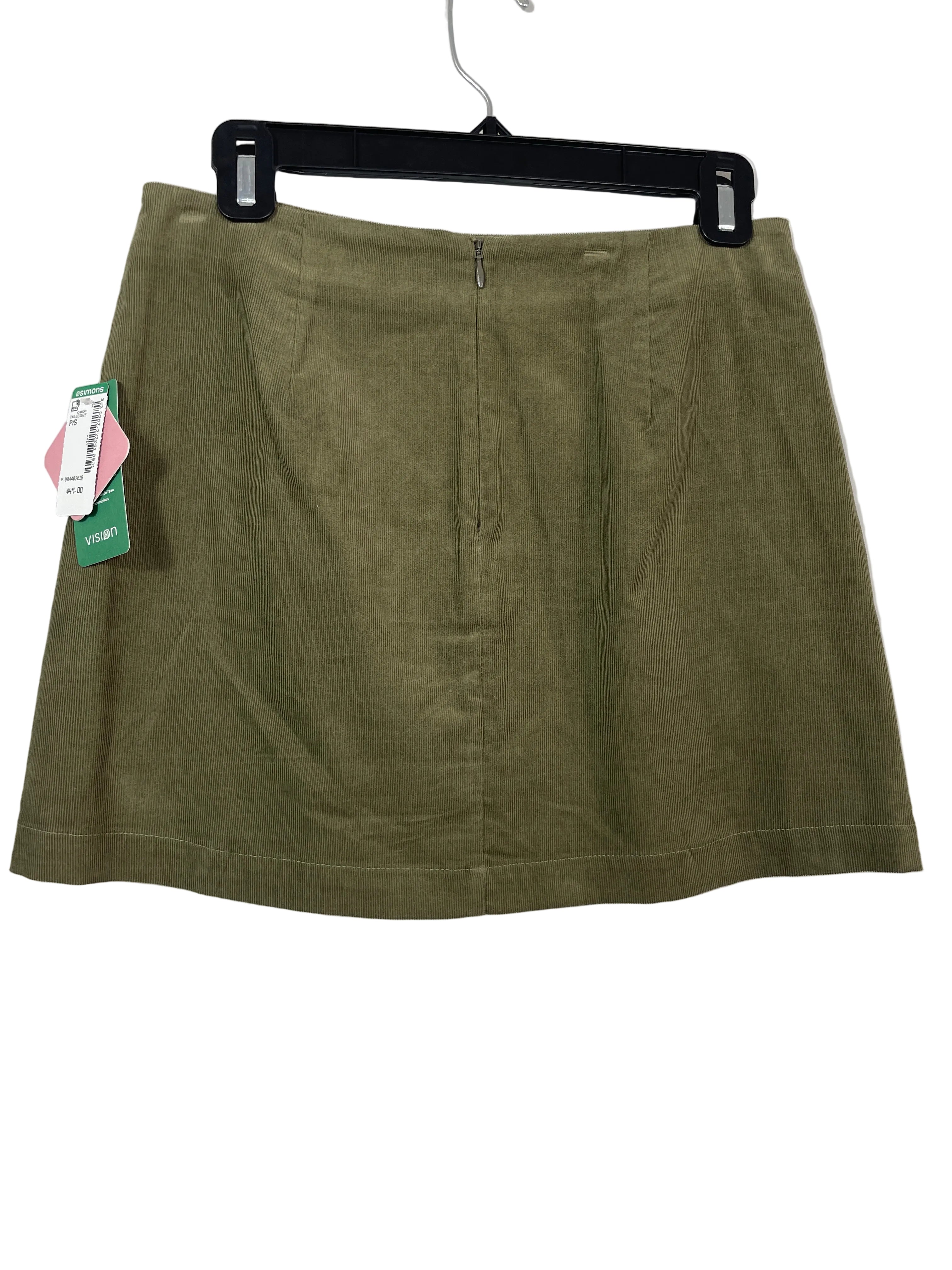 Twik by Simons size S olive green corduroy skirt back zipper
