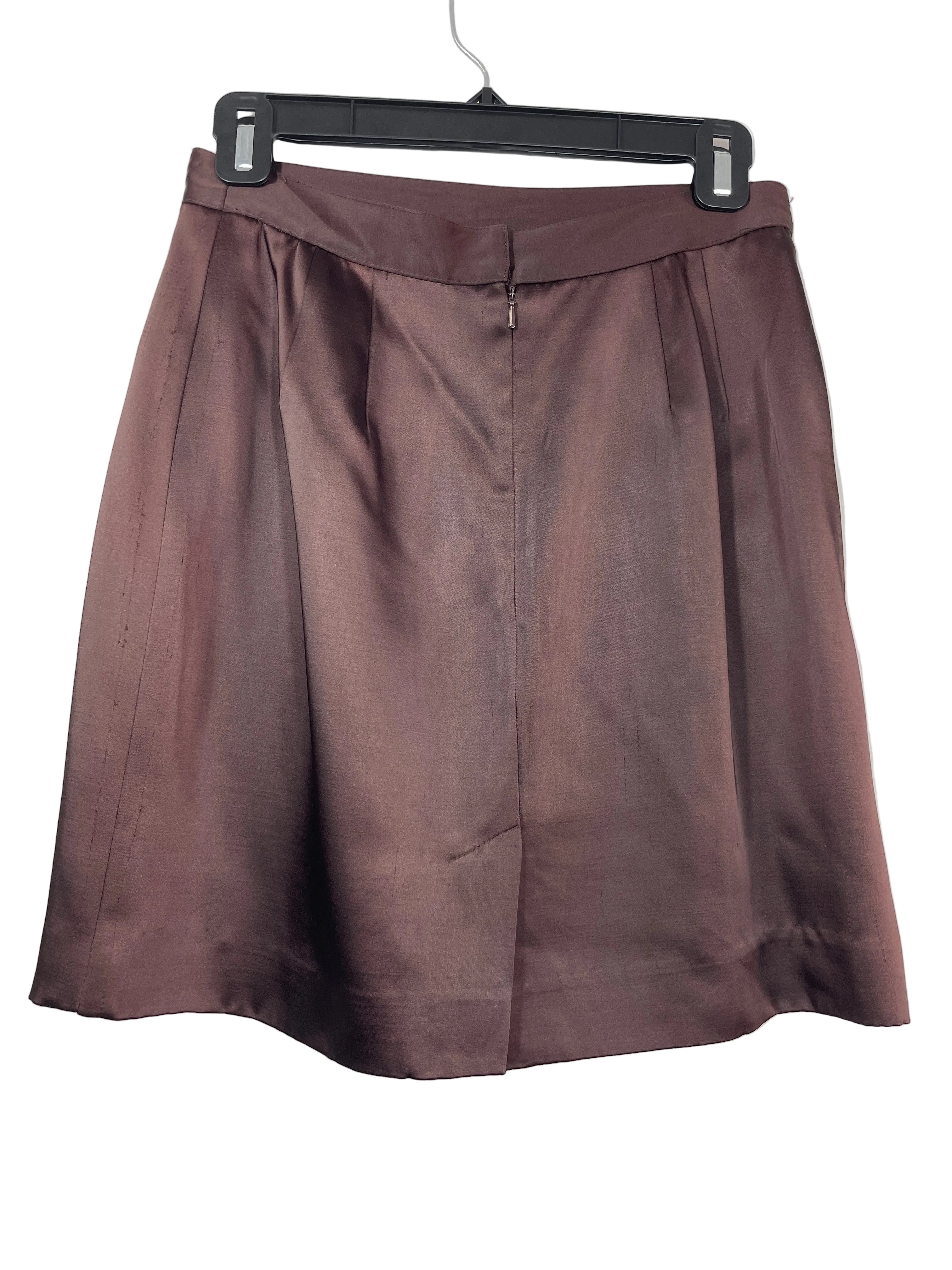 GAP size 10 brown satin pencil skirt back view
