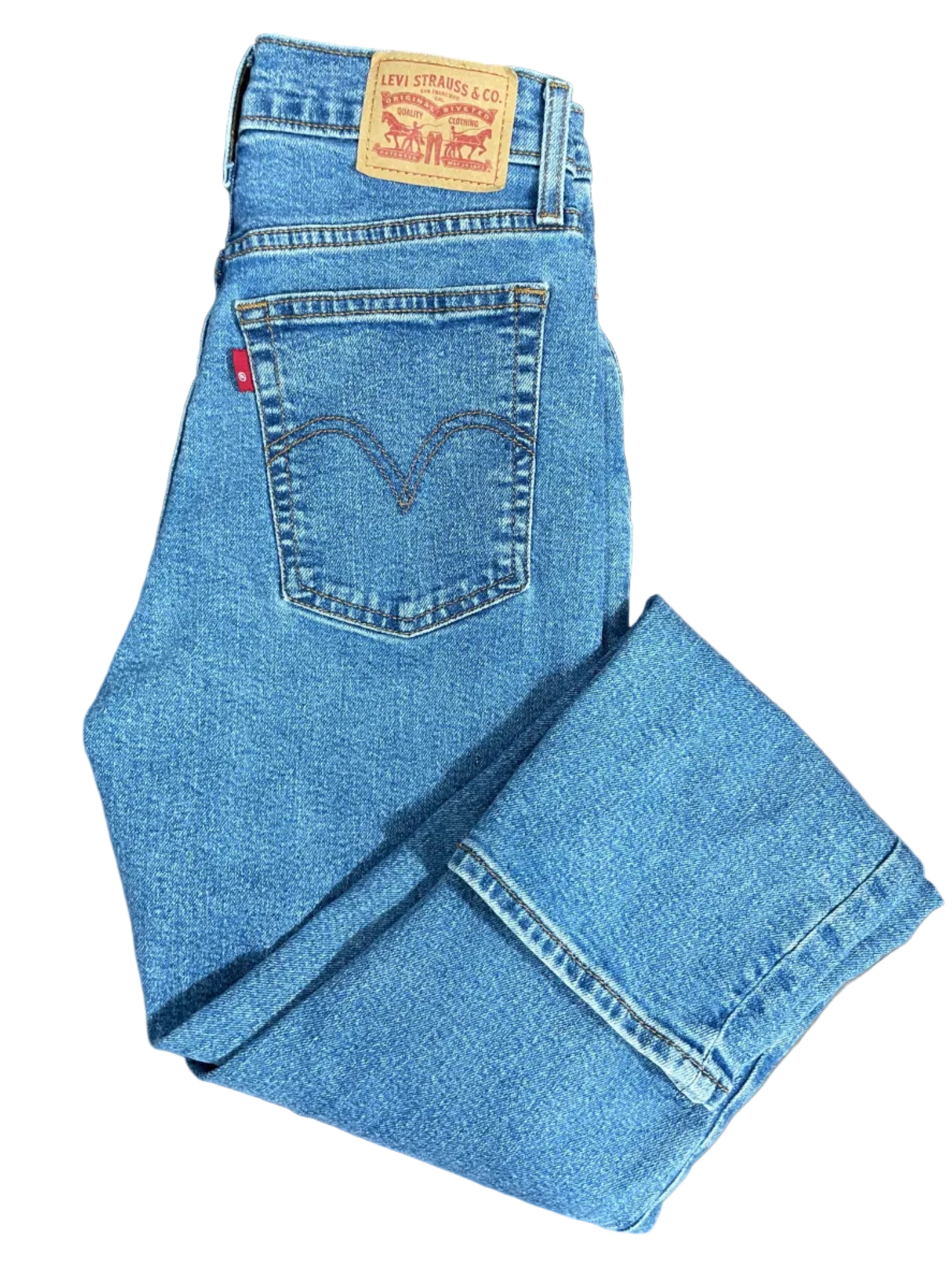 Levi’s Wedgie Straight size 26 blue high rise straight leg jeans front