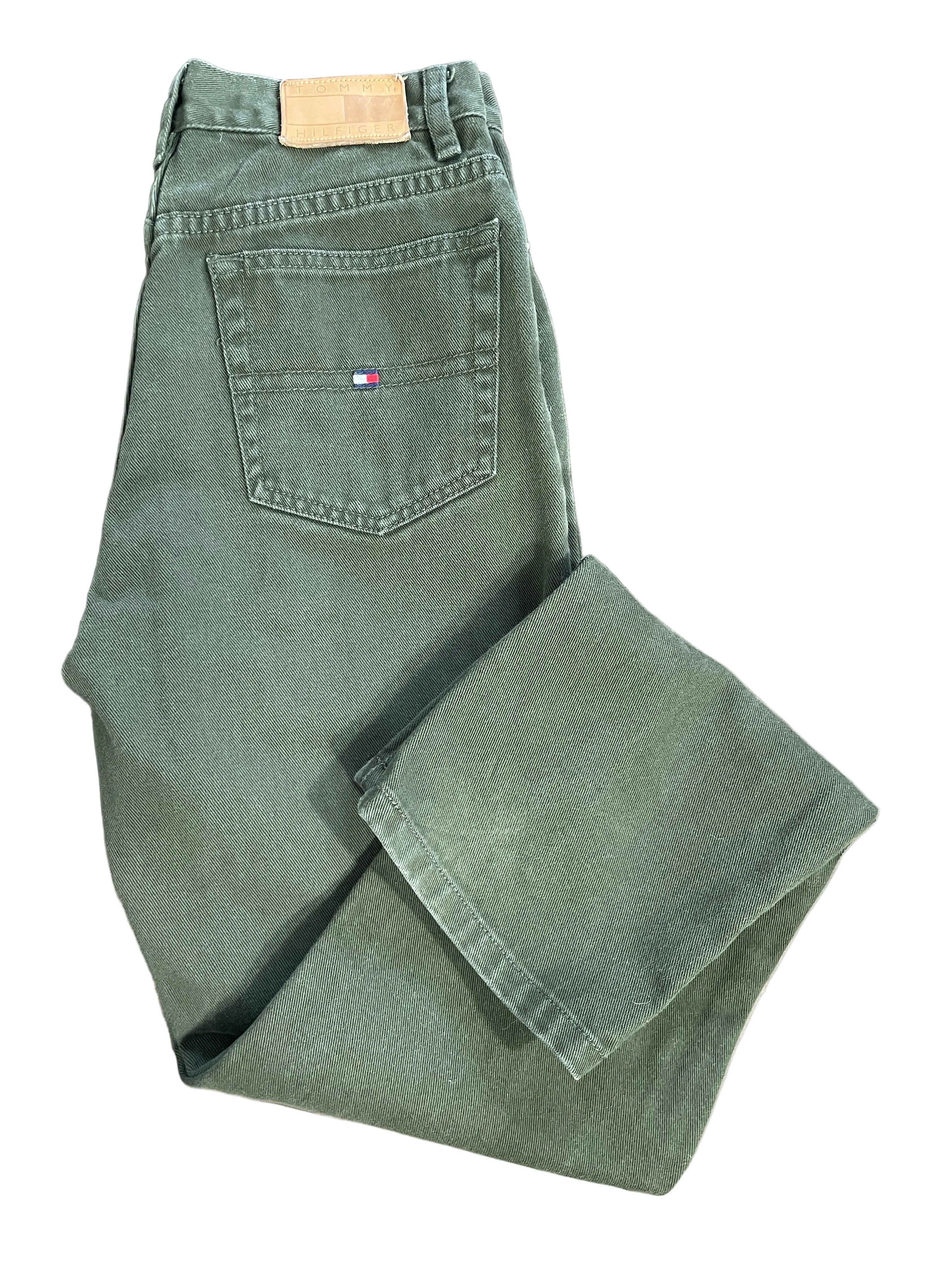 Vintage Tommy Hilfiger Jeans size 2 olive green straight leg jeans front