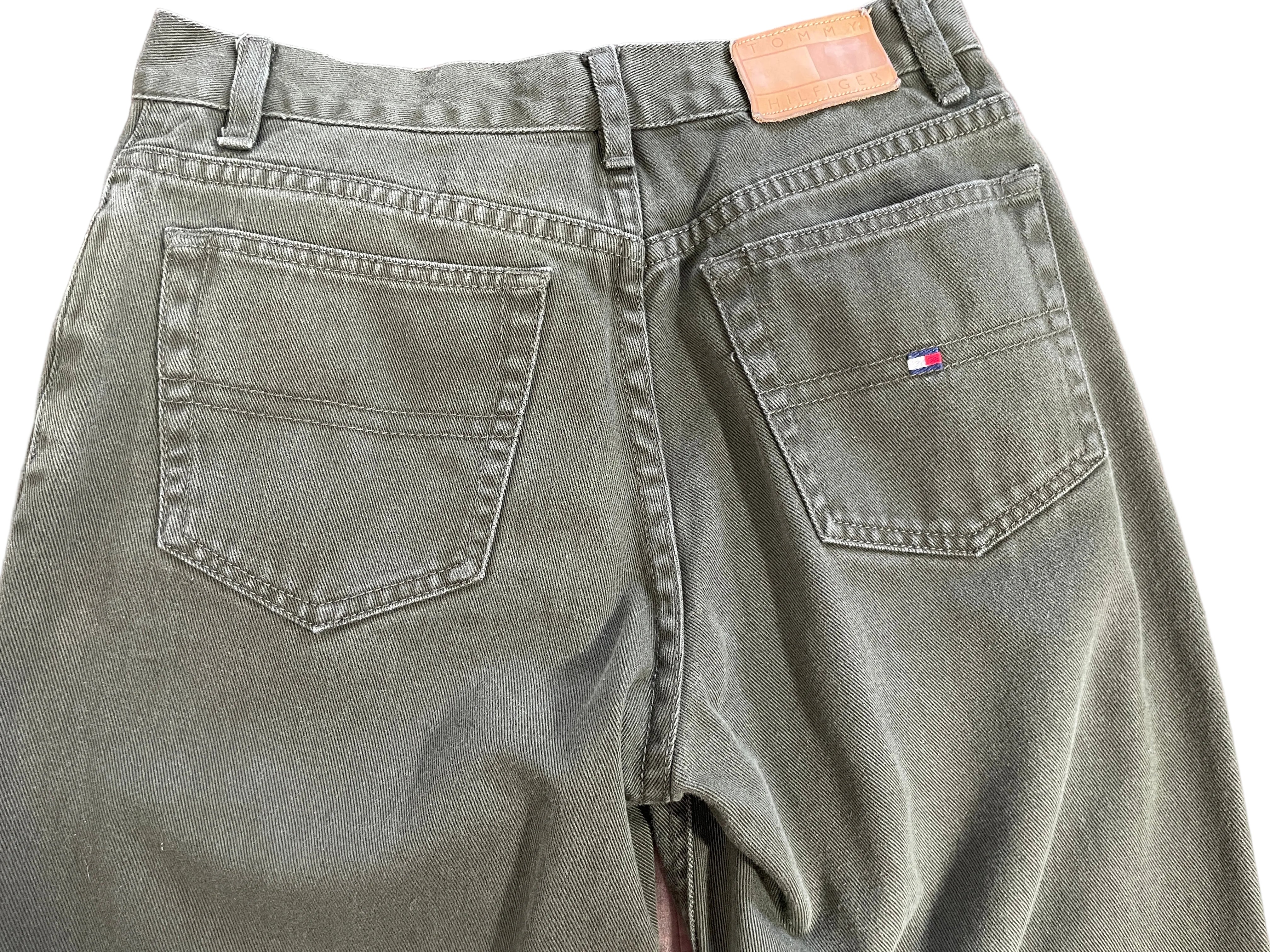 Vintage Tommy Hilfiger Jeans size 2 olive green straight leg jeans back view