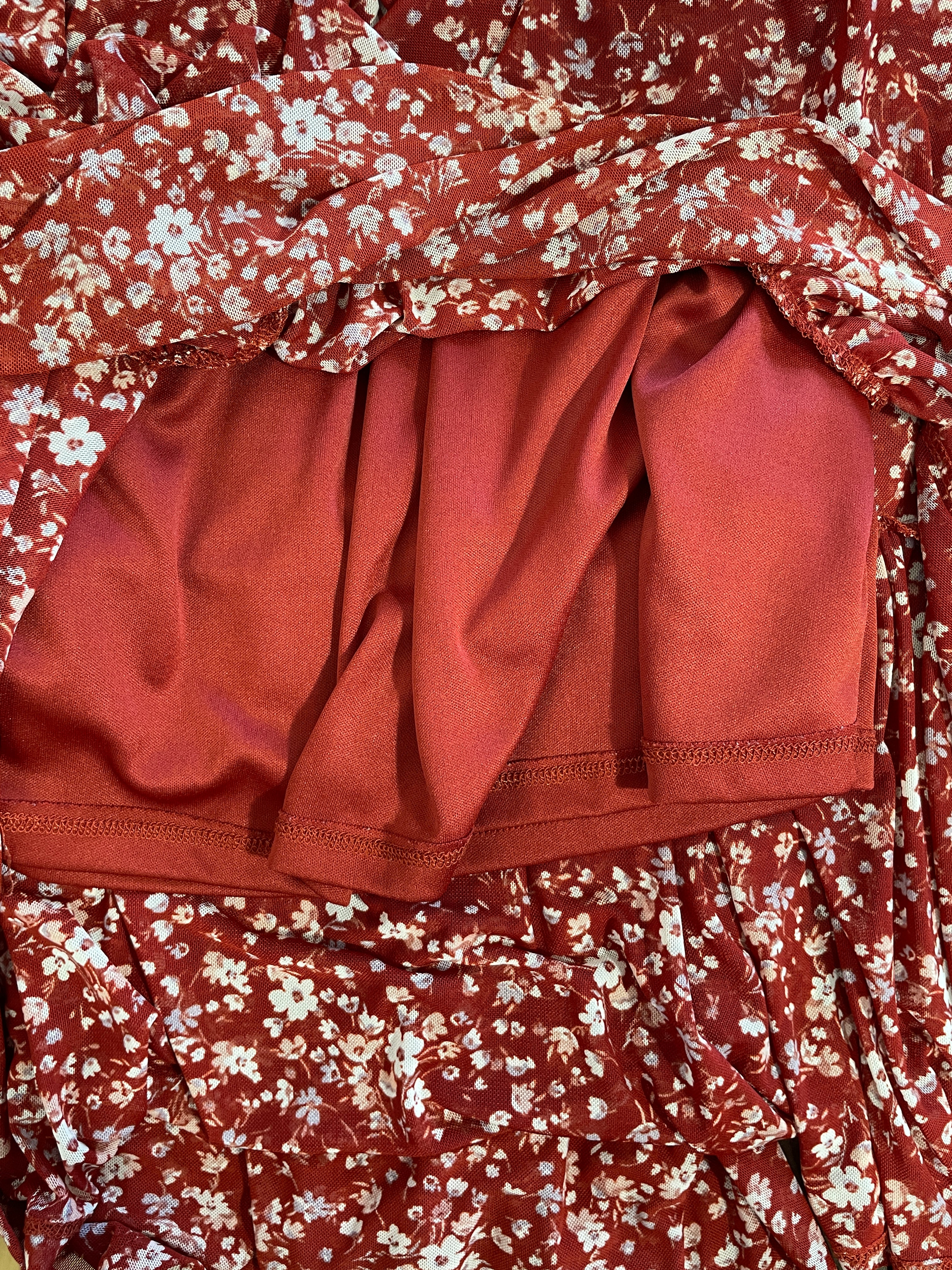 lining under floral skirt