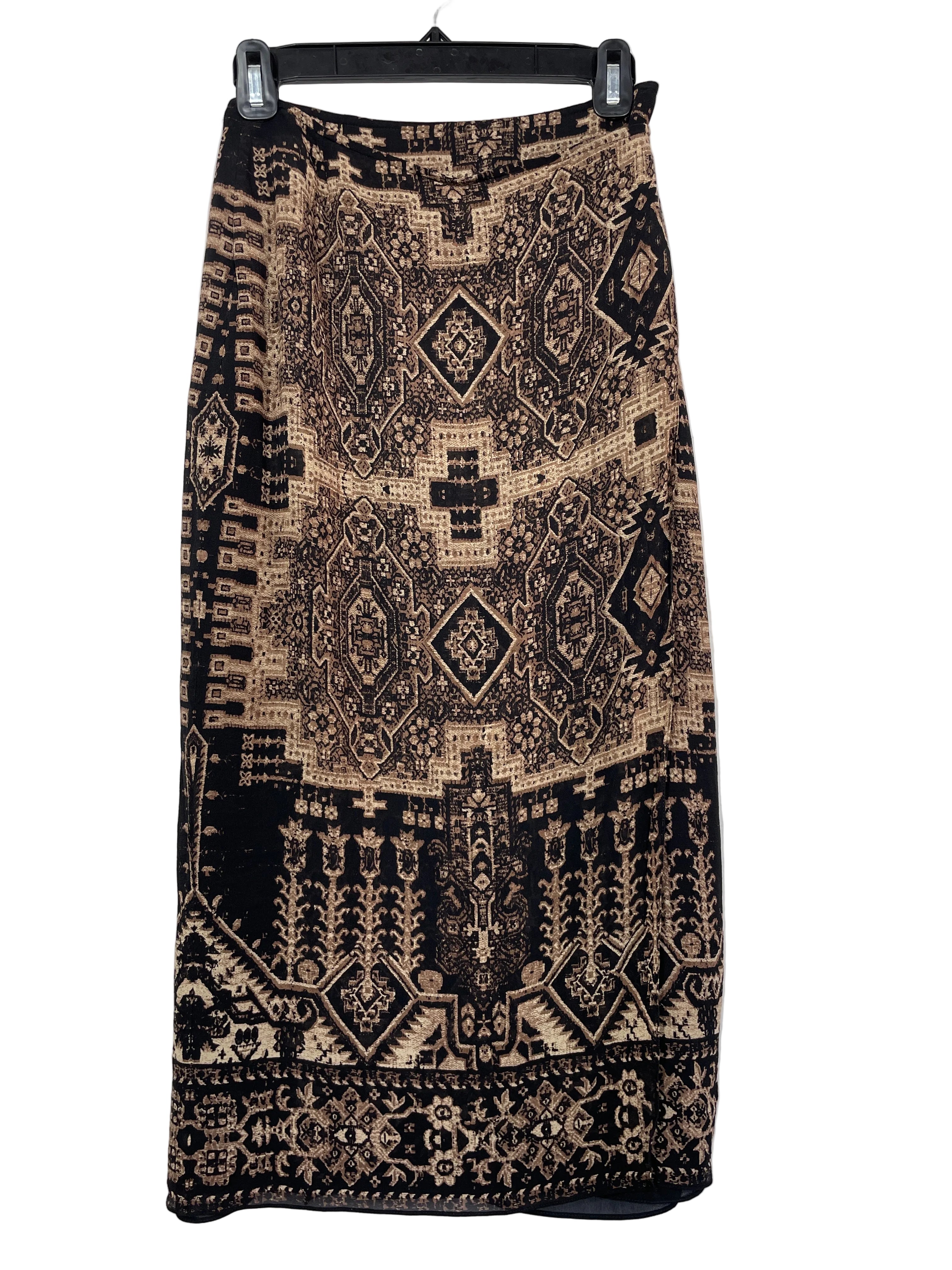 Vintage Emanuel Ungaro size 4 petite silk midi skirt