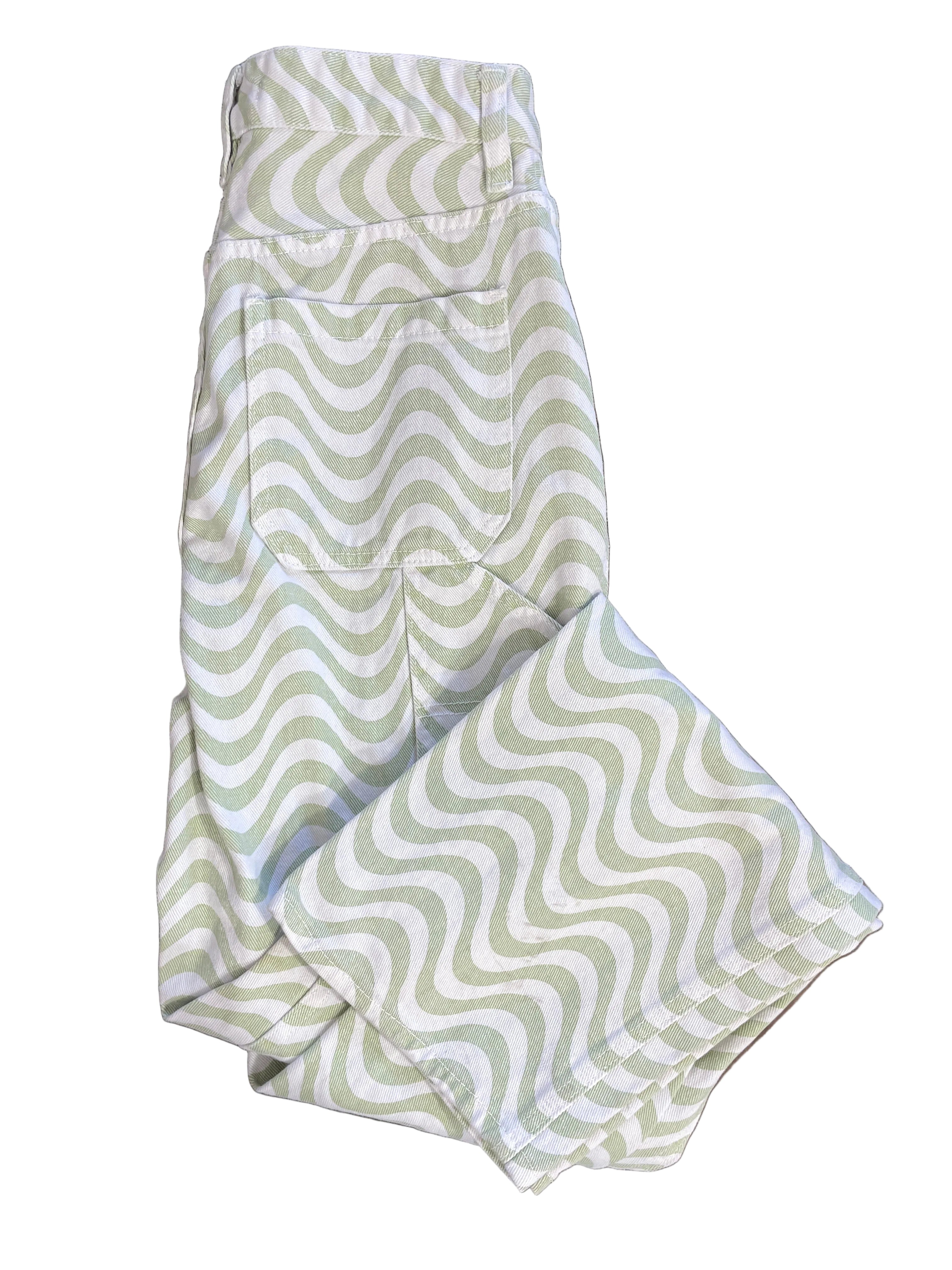 PacSun size 27 green white wavy carpenter pants