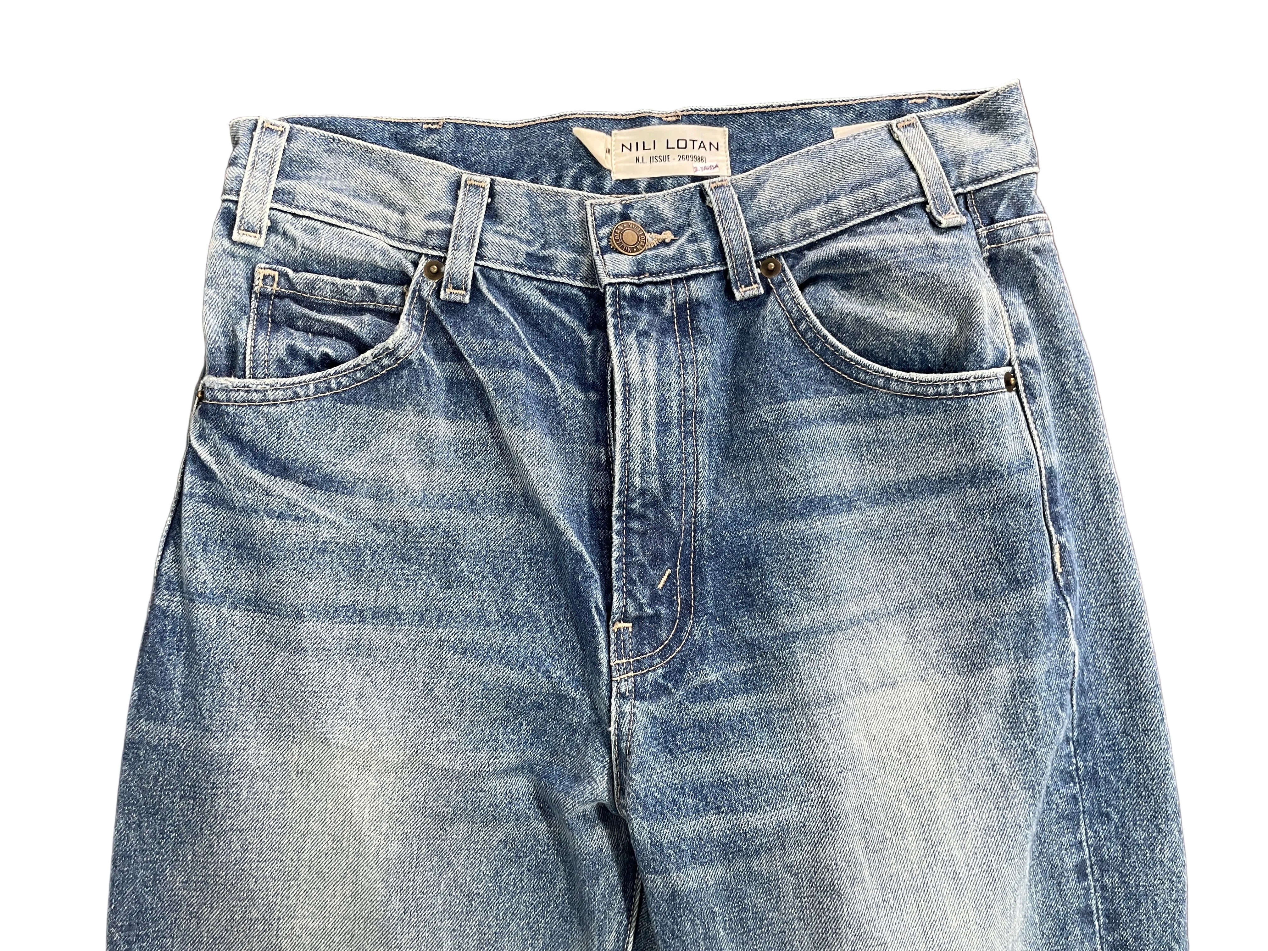 Size 27 Nili Lotan Joan Summer Wash High Rise Jeans Front View