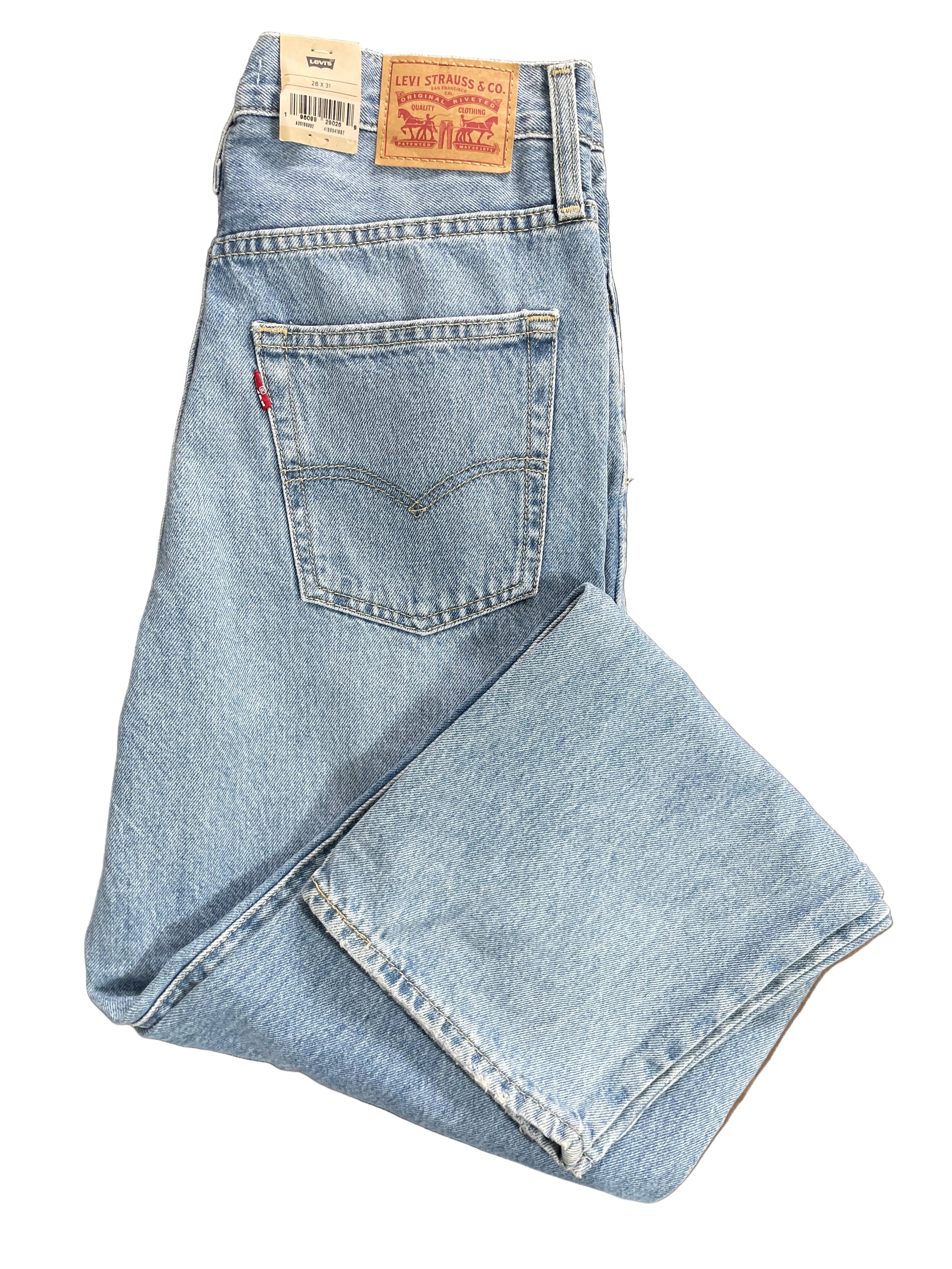 Size 28 Levi’s ’94 Baggy Light Blue Distressed Jeans New With Tags Back View