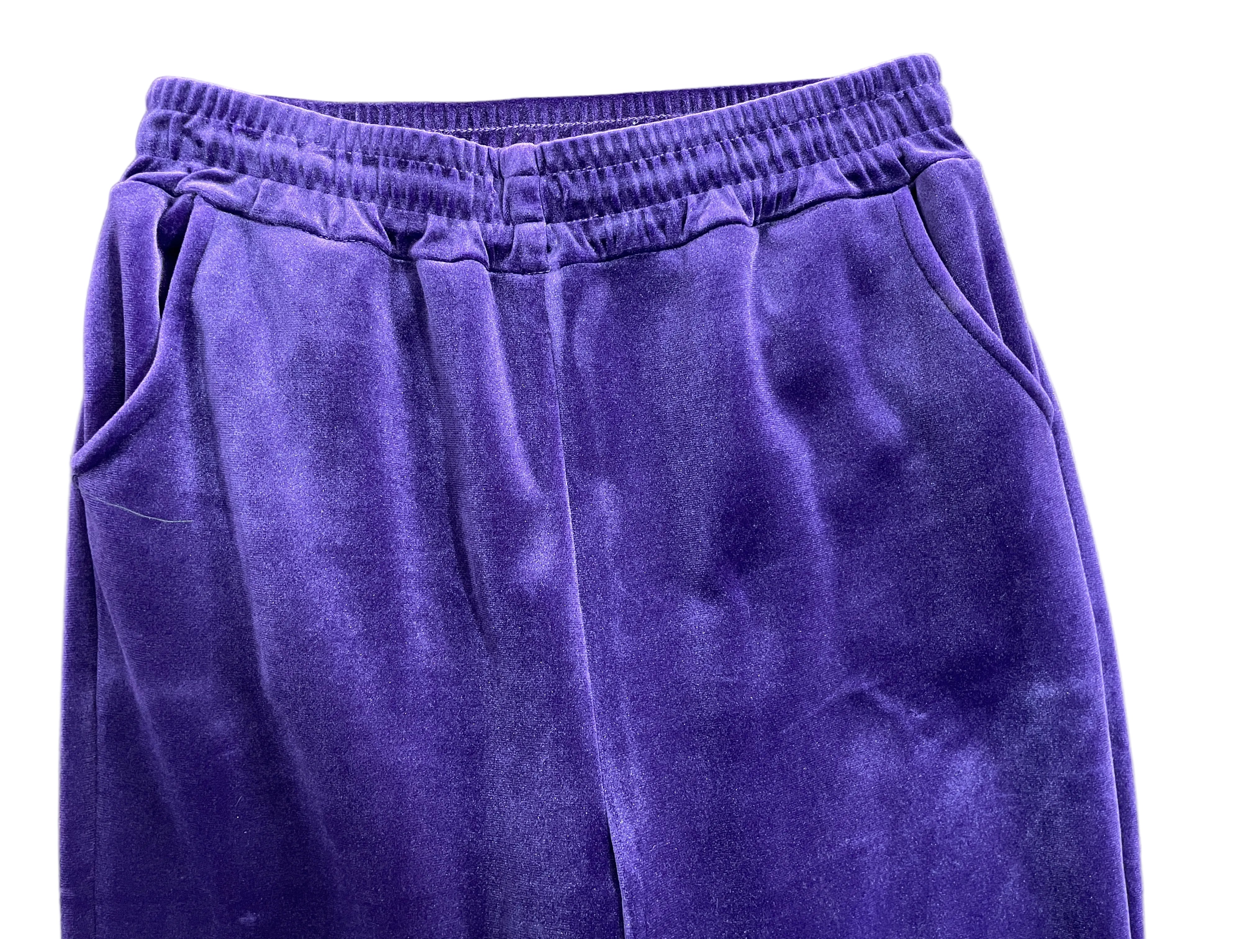 S/M Purple Velour Pull-On Pants Elastic Waist and Side Pockets
