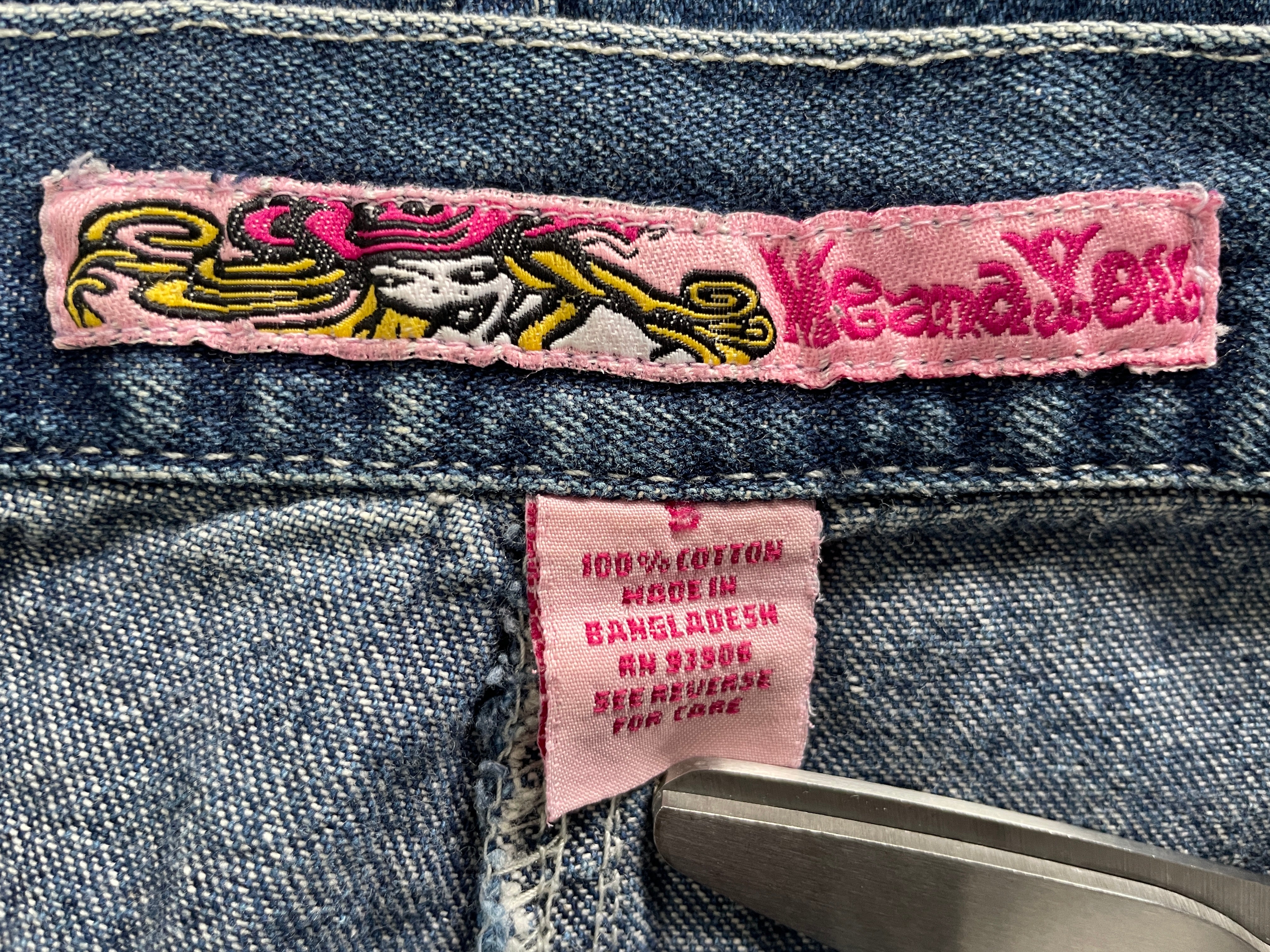 Small Vintage Me and You Blue Denim Maxi Skirt Brand and Fabric Labels