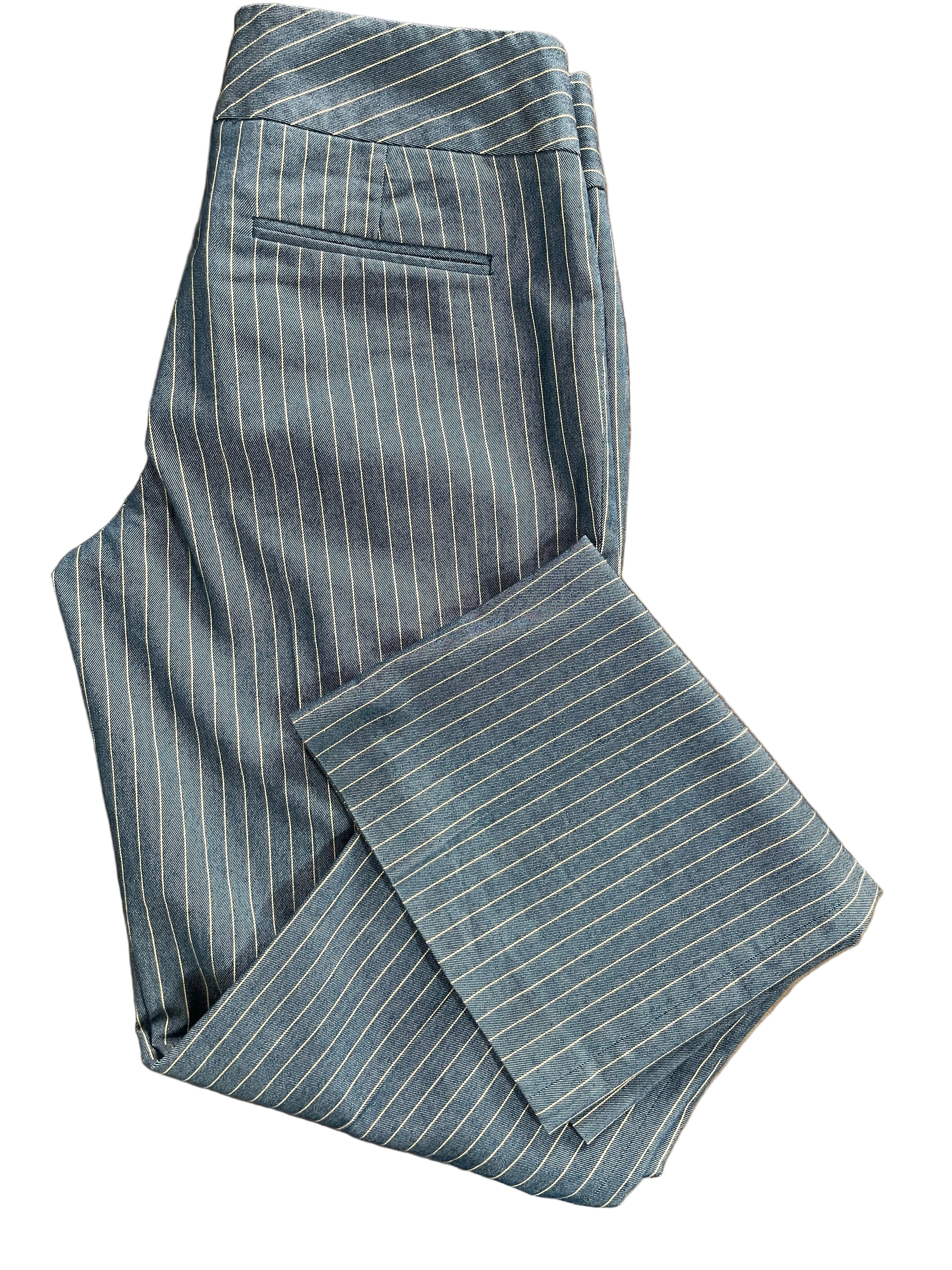 Kenneth Cole New York size 4 blue pinstripe wide leg pants