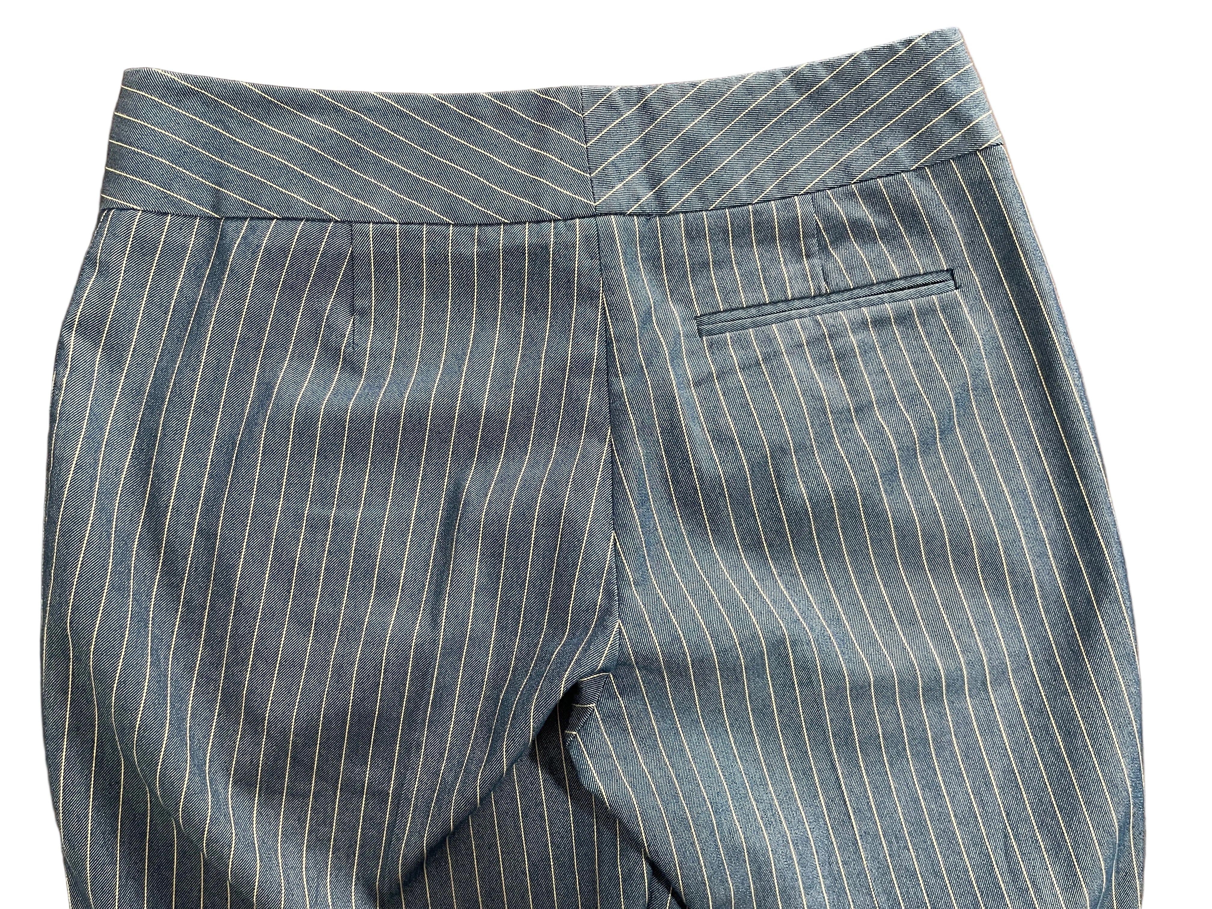Kenneth Cole New York blue pinstripe pants back welt pocket