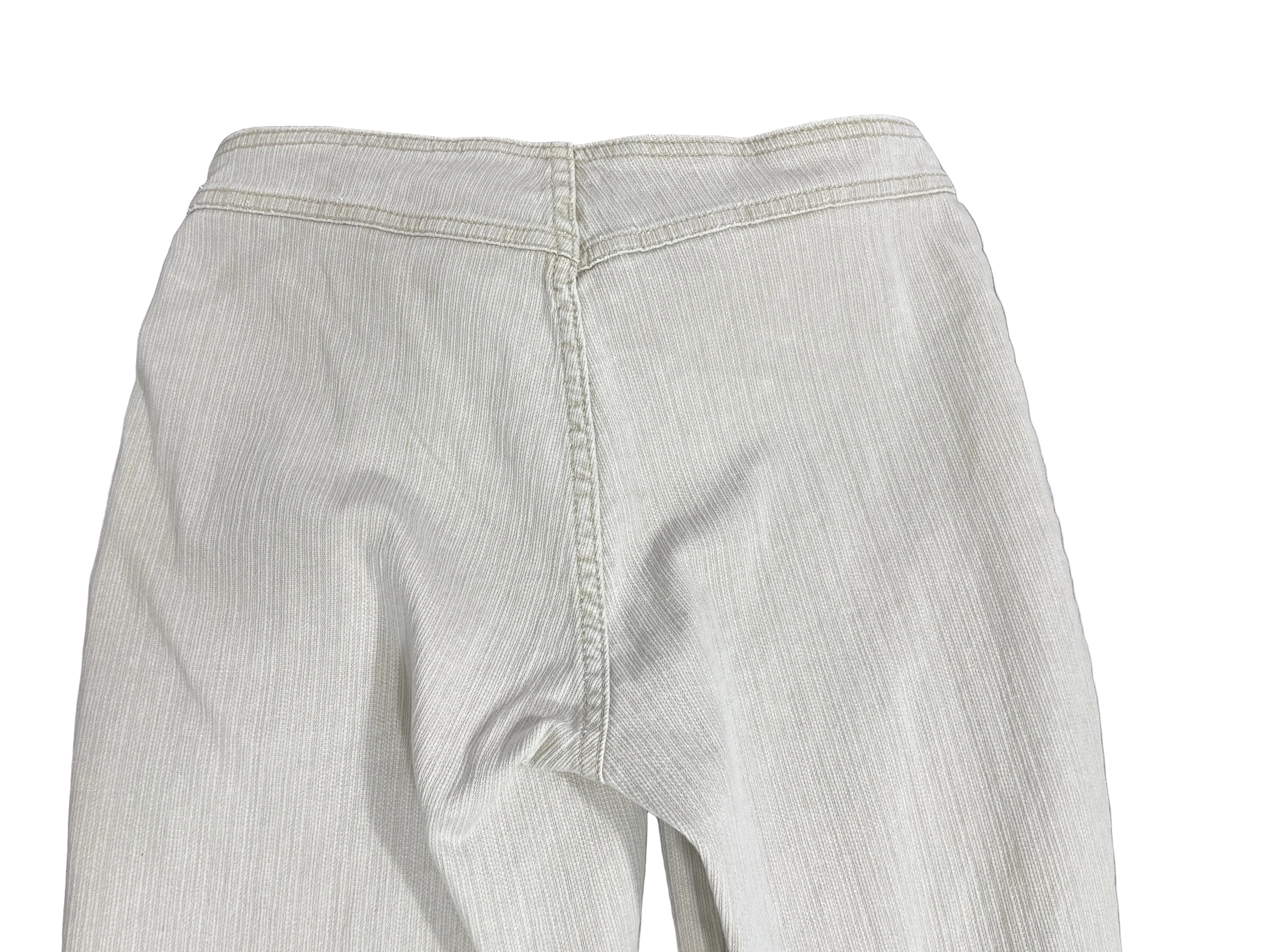 Size 7 Vintage Dynamite Beige Pinstripe Flare Pants Back View