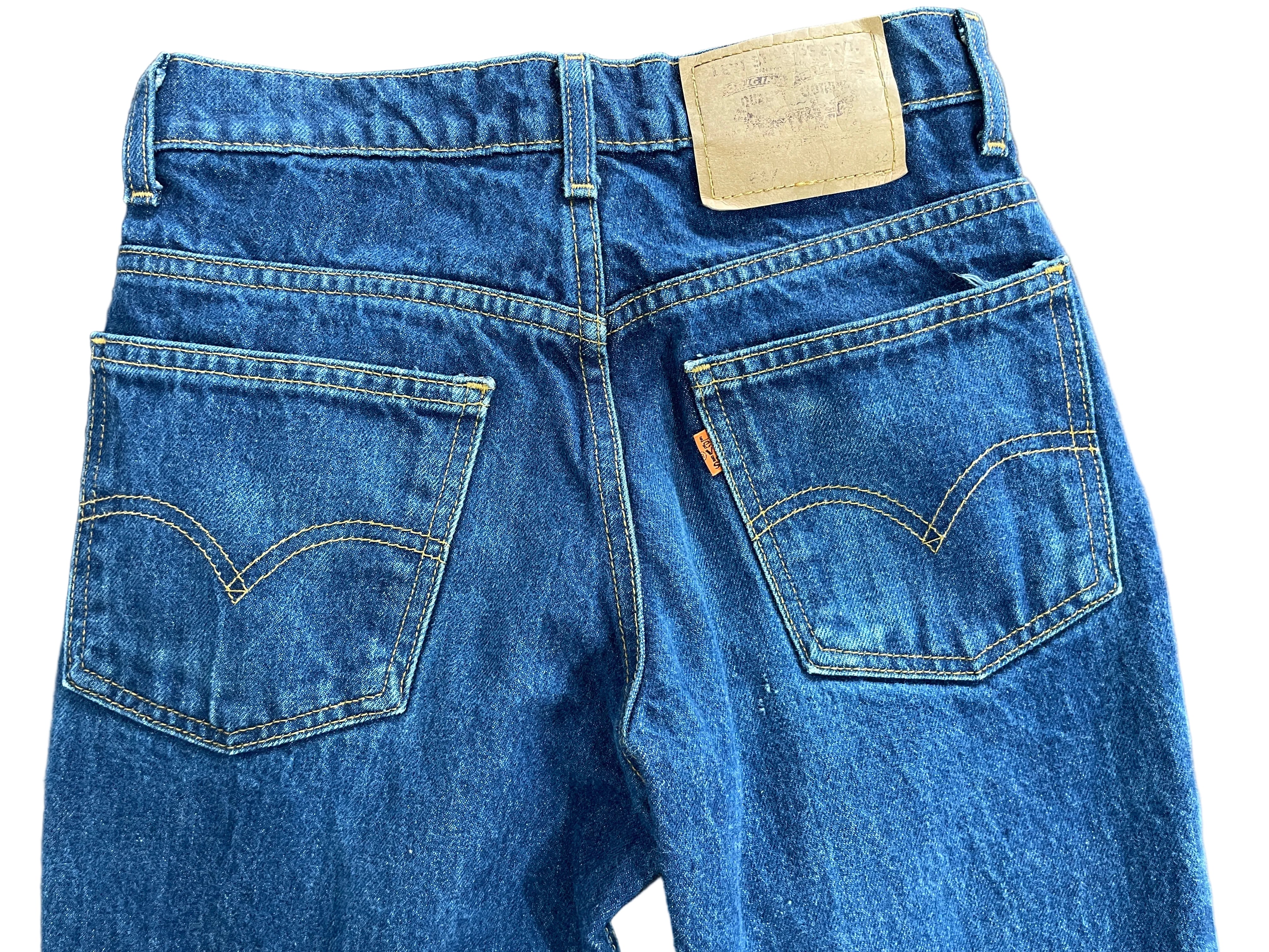Size 27 Vintage Levi’s 517 Blue Jeans Rear Patch Pockets