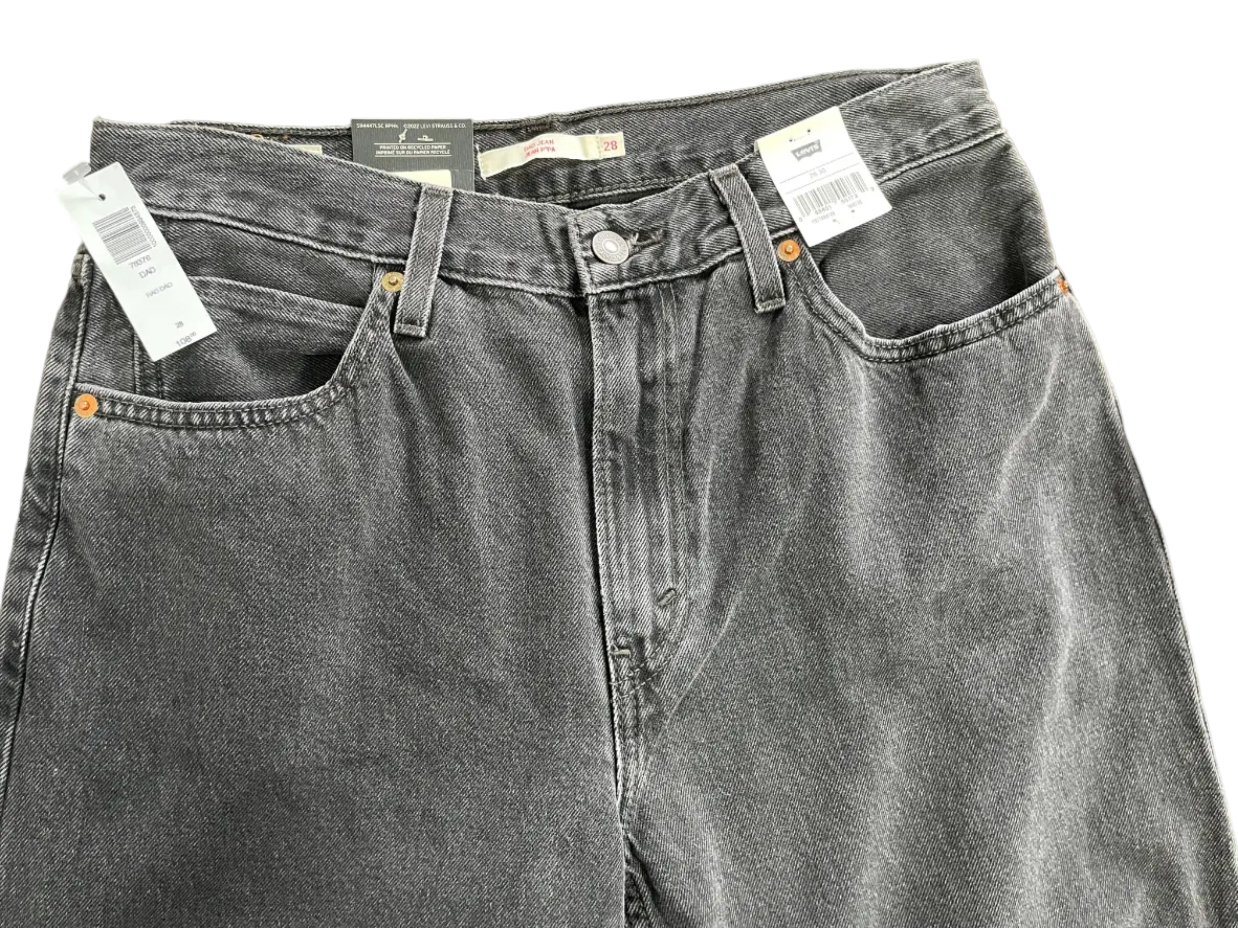 Size 28 Levi’s Dad Jeans Rad Dad Washed Black High Rise Jeans Front