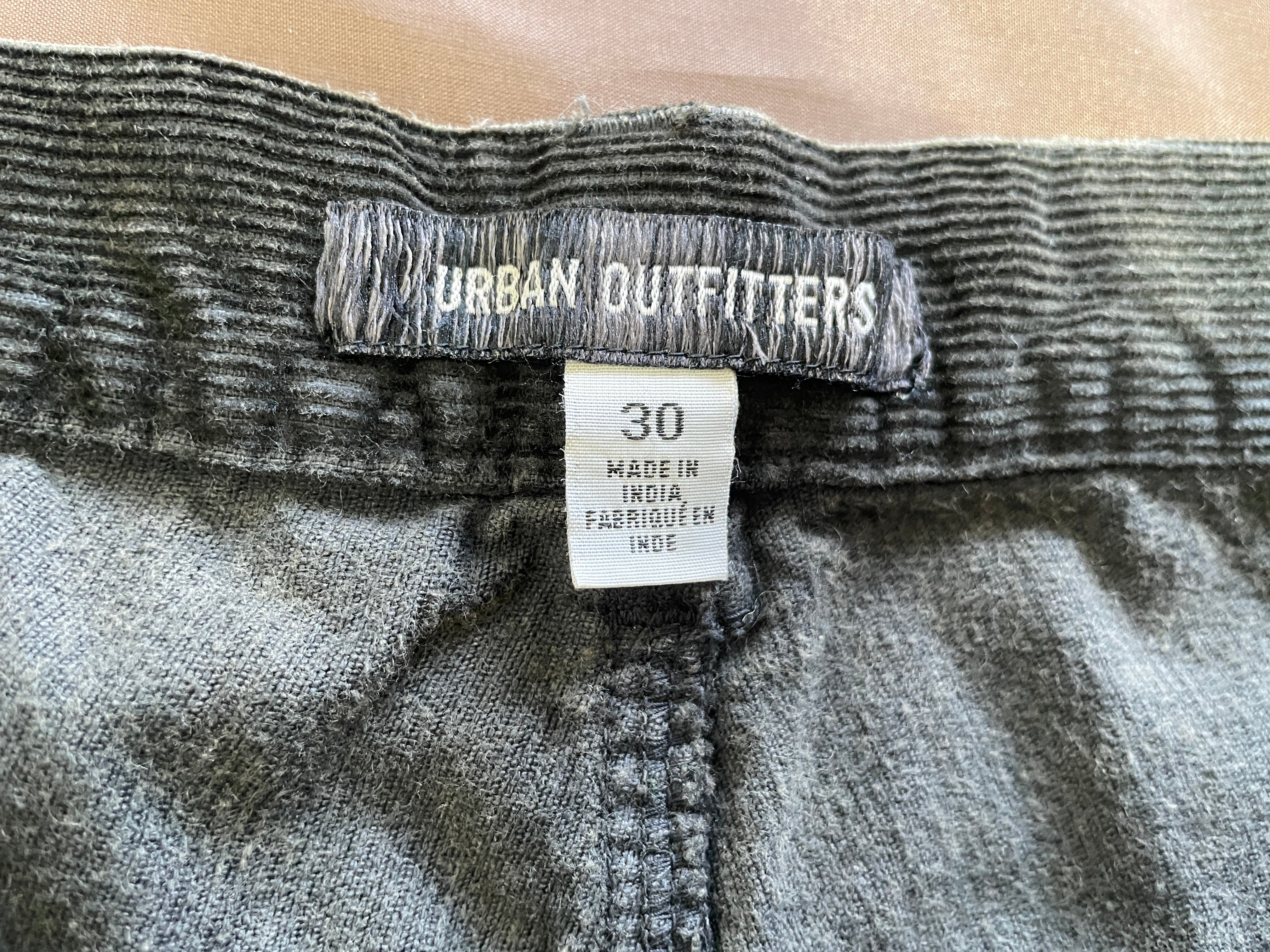 Size 30 Urban Outfitters Black Corduroy Pants Brand Size Label