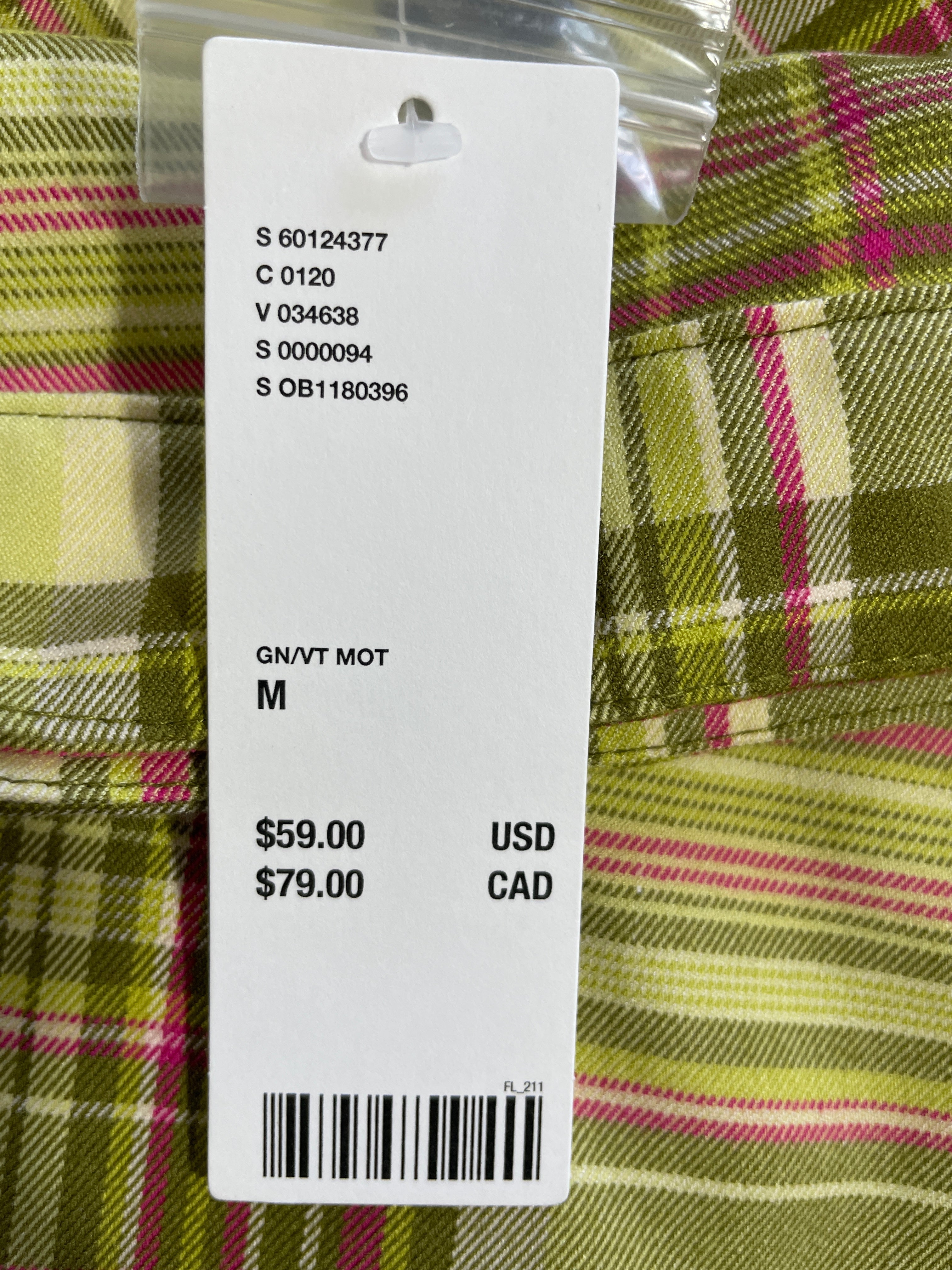 Medium Urban Outfitters Green Pink Plaid Pleated Mini Skirt Original C$79 Tag
